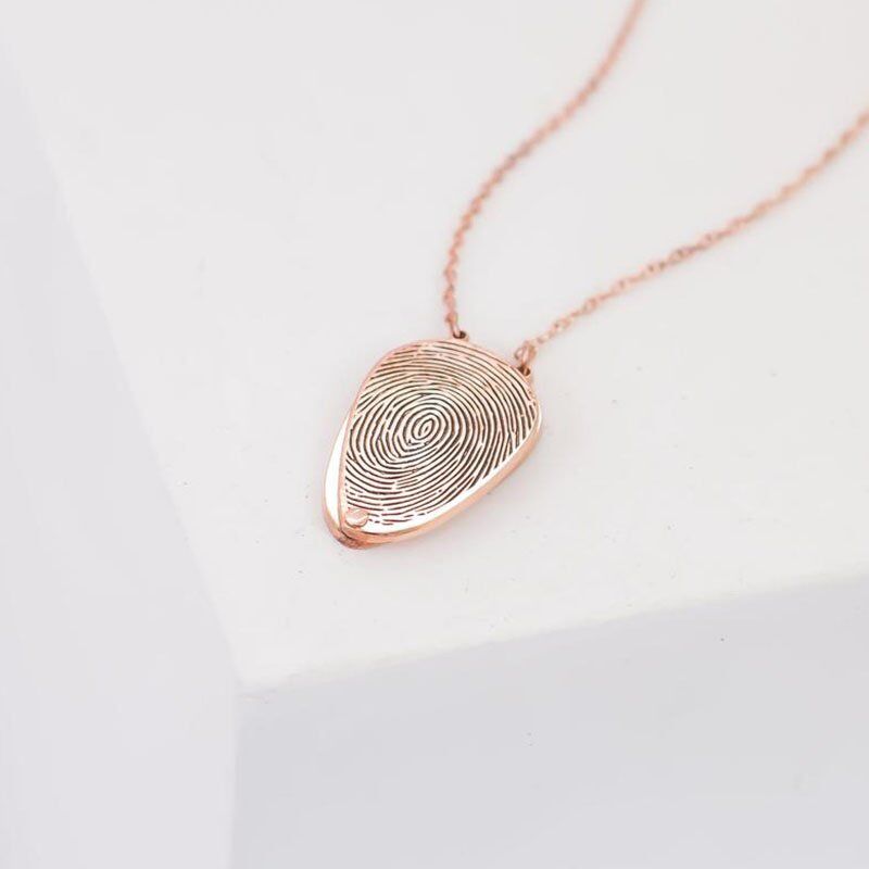 Adjustable Heart Charm Necklace -Fingerprint Necklace -Handwriting Necklace