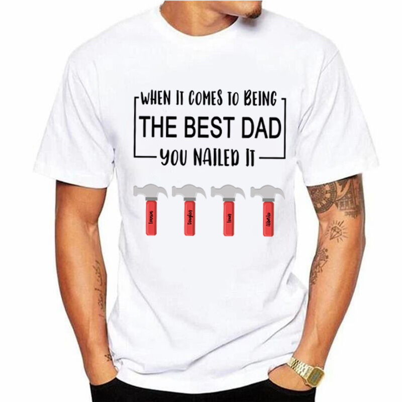 Camiseta personalizada con dibujo de martillo y nombre para el día del padre