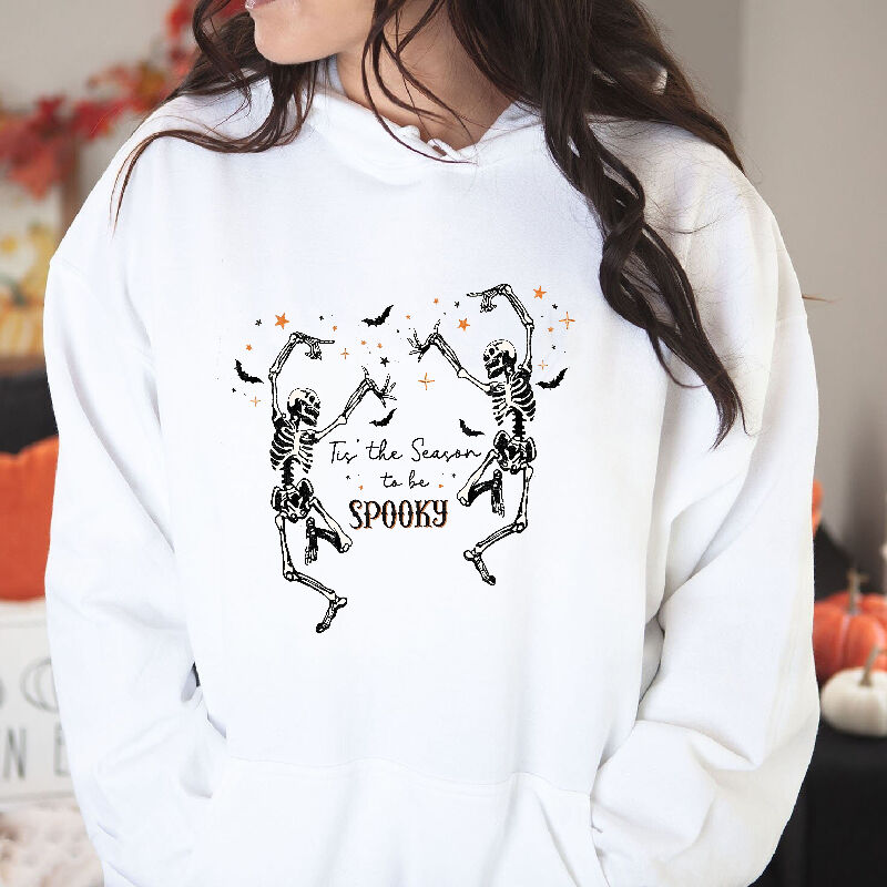 Trendy And Modern Hoodie with Ghost Dancer And Bat Pattern Creative Halloween Gift