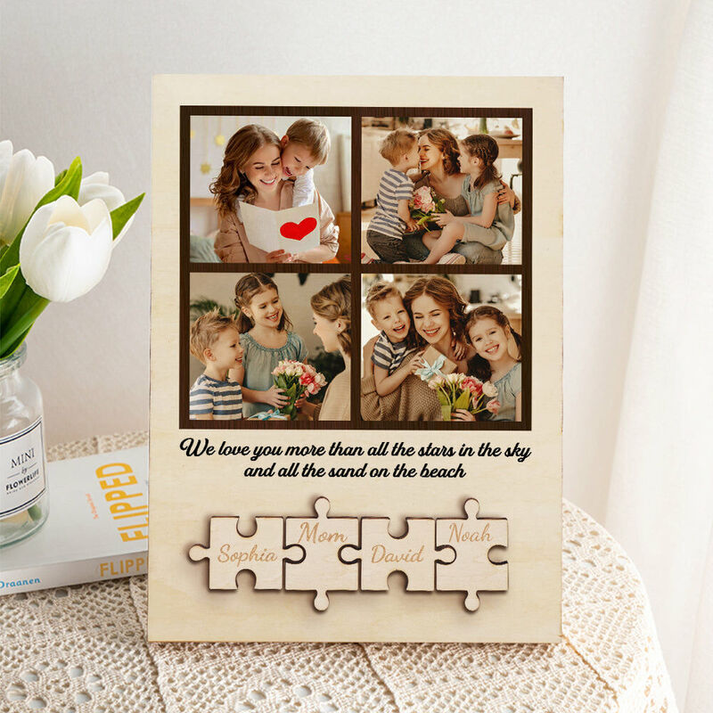 Personalized Photo Frame With Name Puzzle Mother's Day Gift