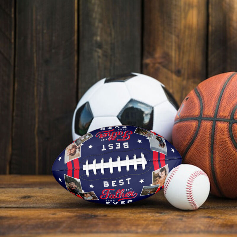 Personalize Football to Add Photos and Year as a Gift for Dad