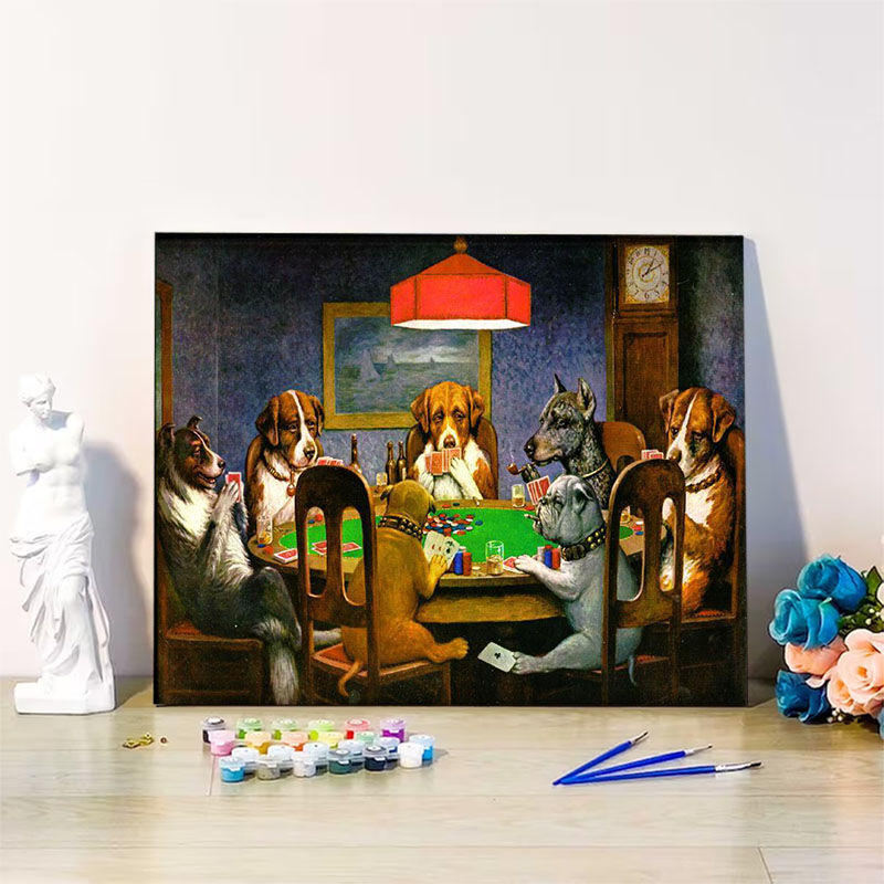 Dog Party Paint By Numbers Kits Creative Gift for Pet Lovers