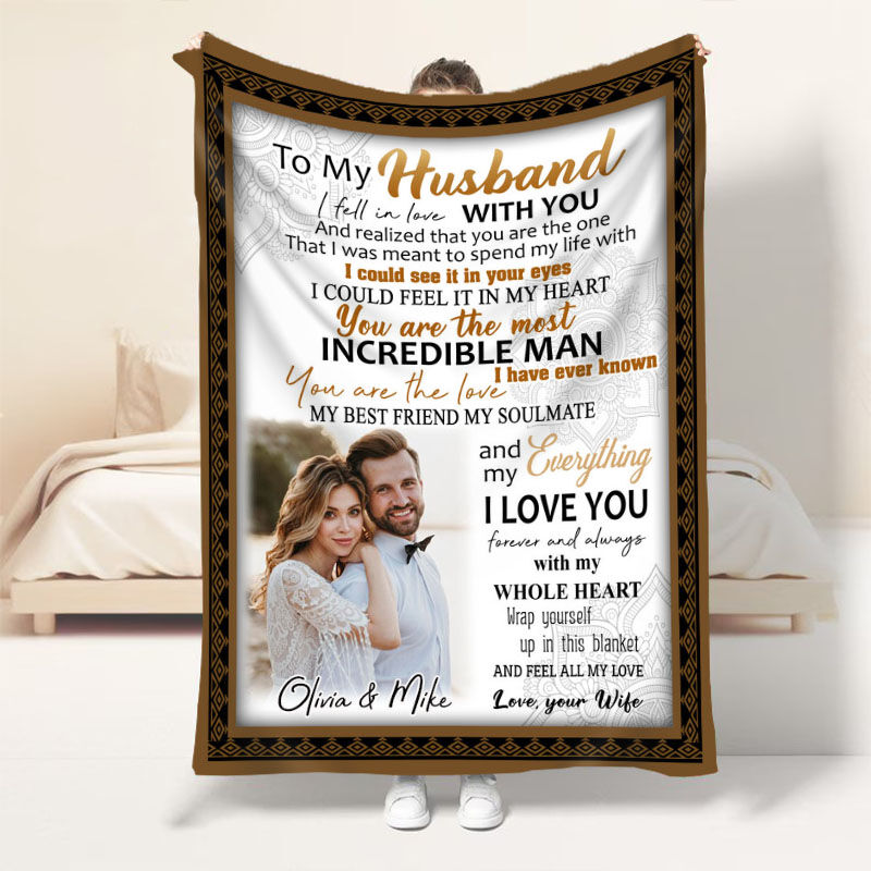 Personalized Picture Blanket Cool Gift for Husband "You Are The Love"