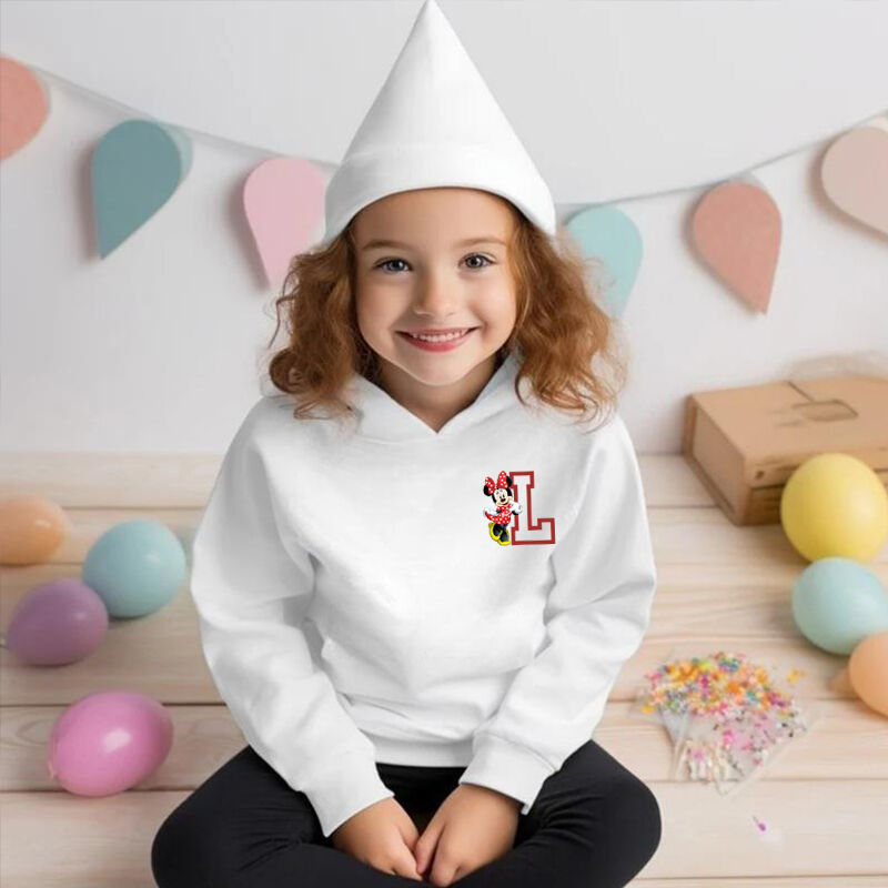 Sudadera con capucha personalizada para niños con iniciales personalizadas y personajes de anime, regalo sencillo para niños