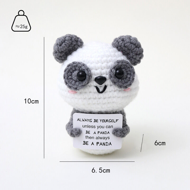 Handmade Crochet Panda Positive Doll Fashionable Gift for Friends