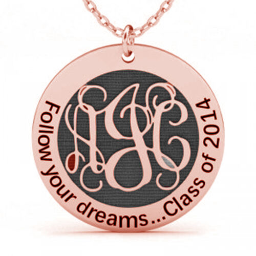"With You" Personalized Monogram Necklace