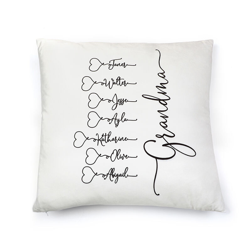Custom Pillow Engraving 1-10 Names White