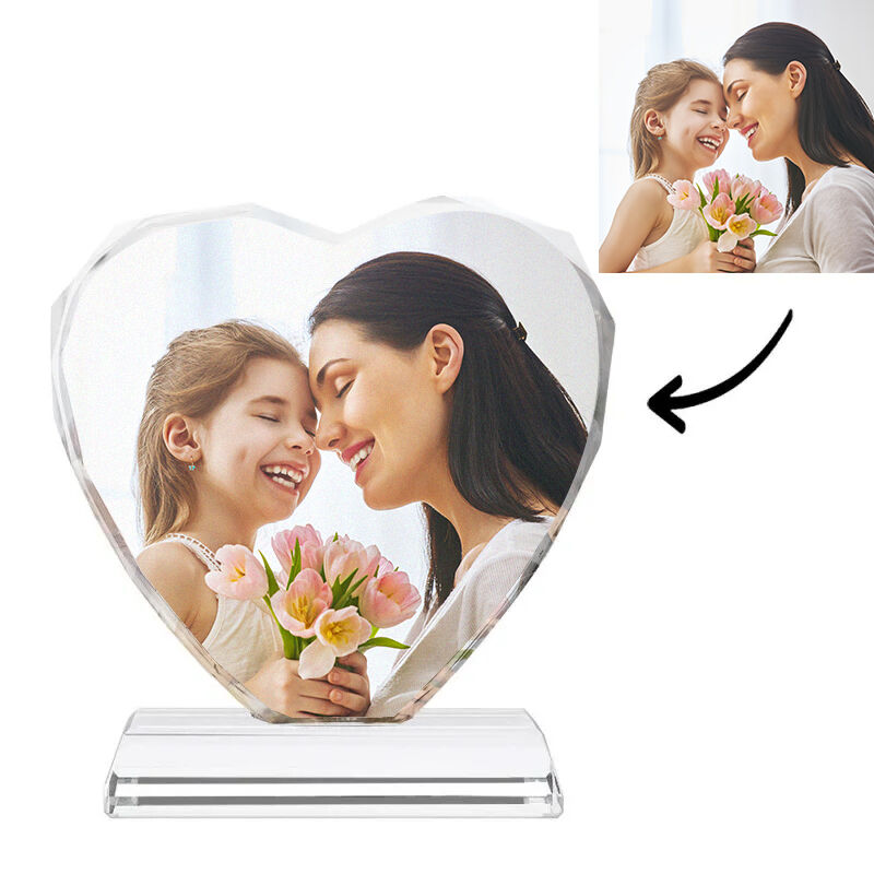 Personalized Crystal Photo Frame Heart Crystal Print with Your Photo