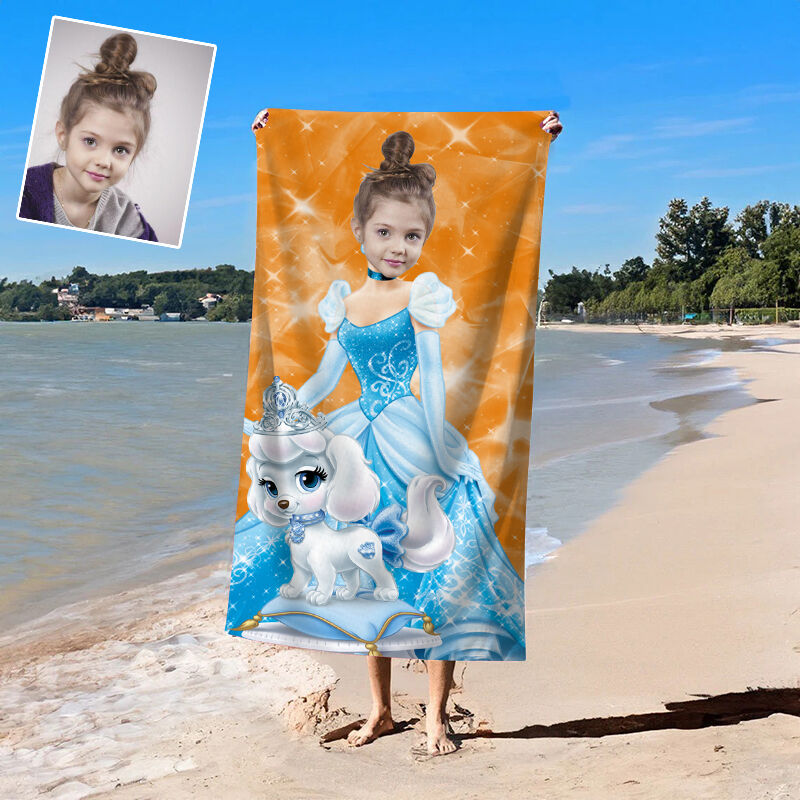 Personalized Picture Bath Towel with Flying Dragon Pattern Amazing Gift for Kids