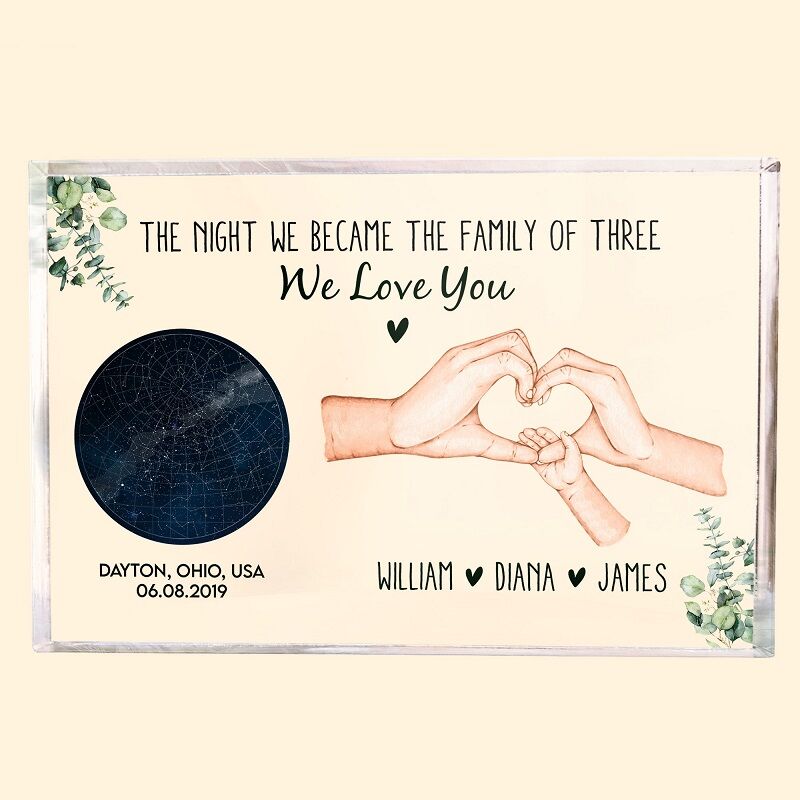 Personalized Acrylic Plaque The Night We Became The Family with Custom Star Map Meaningful Gift for Family