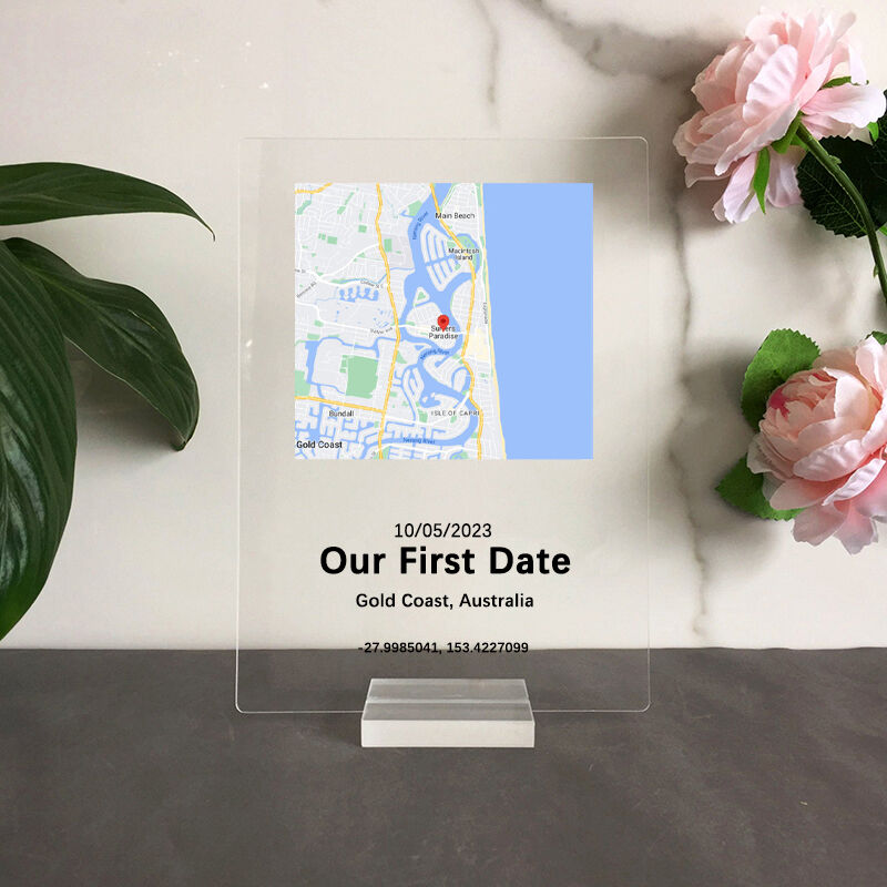 Personalized Acrylic Plaque Where I Found You with Custom Special Day Map Design Meaningful Valentine's Day Gift for Lover