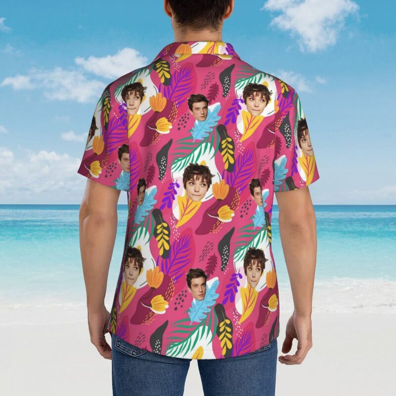 Customize Hawaiian Shirts with Couple Portrait Prints for Boyfriend