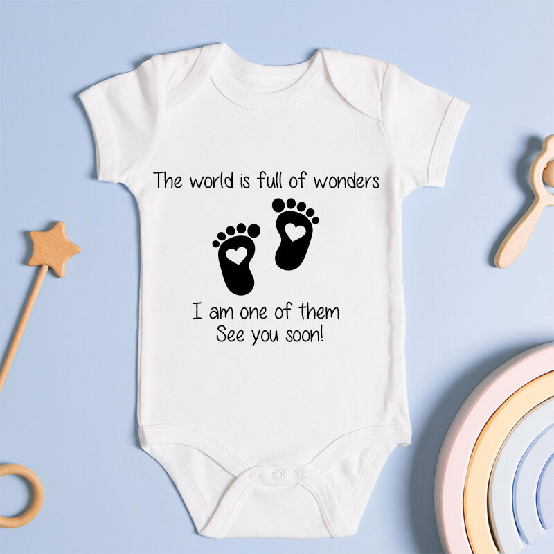 Body de bebé personalizado con mensaje personalizado, diseño de huellas bonitas, regalo cálido para baby shower para la familia