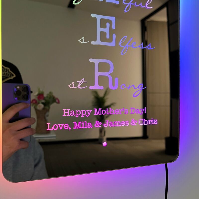 Personalized Mother Mirror Lamp Special Mother's Day Gift