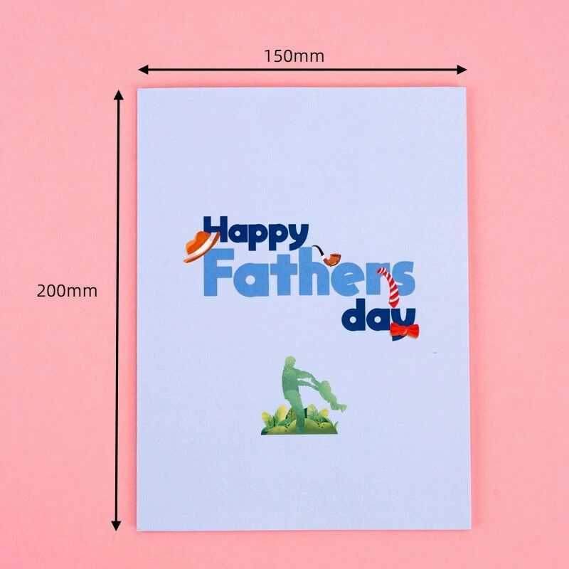 Carte Pop Up 3D Happy Father's Day Silhouette Design Cadeau parfait pour Cher Papa