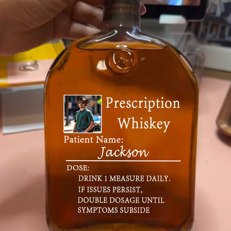 Personalised Picture Whiskey Bottle with Custom Name Perfect Gift for Dad