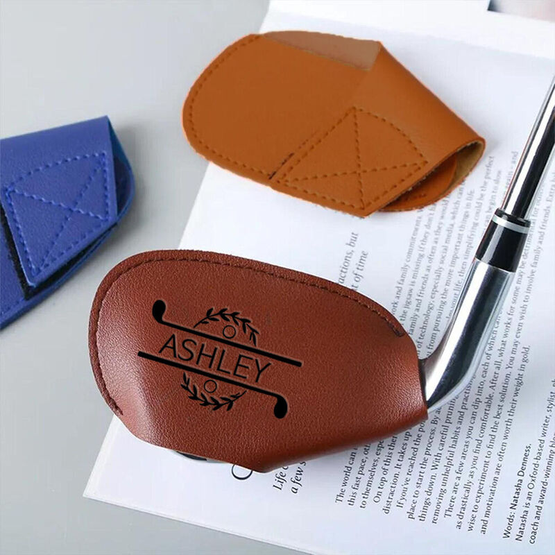 Fundas de palos de golf personalizadas con nombre personalizado, accesorios de golf de cuero para él