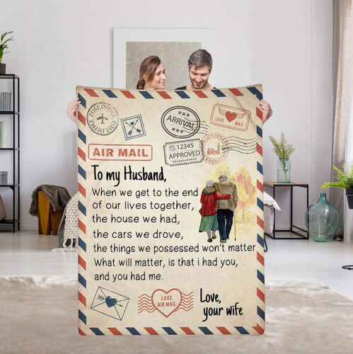 Personalized Love Letter Blanket to My Dear Husband Love Your Wife