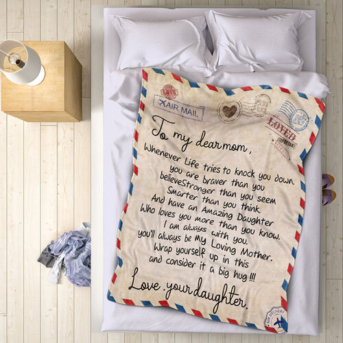 Individuelle Liebesbrief-Decke für Mama "Ich bin immer bei dir"