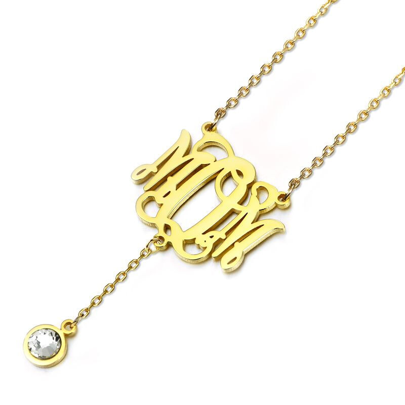 "Remember" Personalized Monogram Necklace With Birthstone