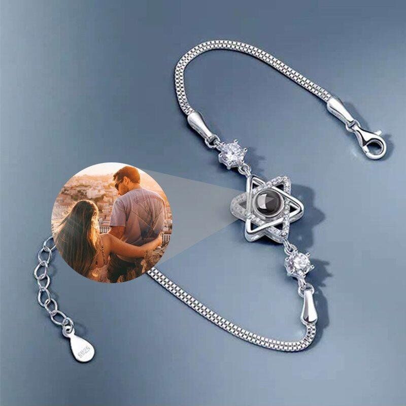 Personalized Photo Projection Bracelet Six-pointed star