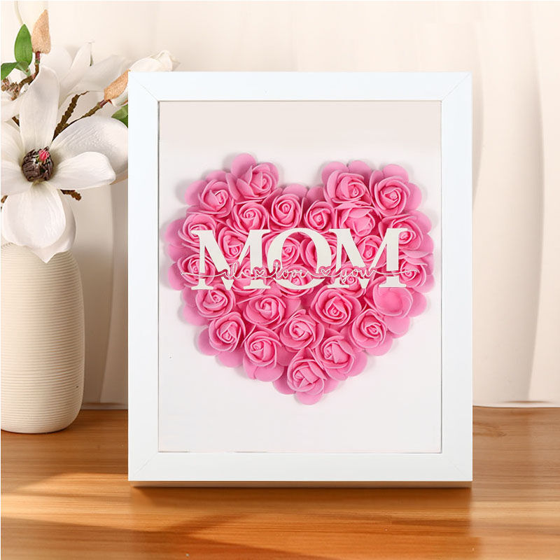 Personalized Dried Flower Frame Gift for Mother-I Love You Mom