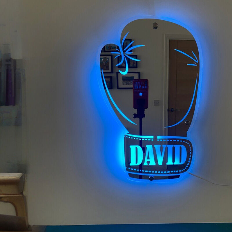 Personalized LED Cool Mirror Lights For Boxing Fans