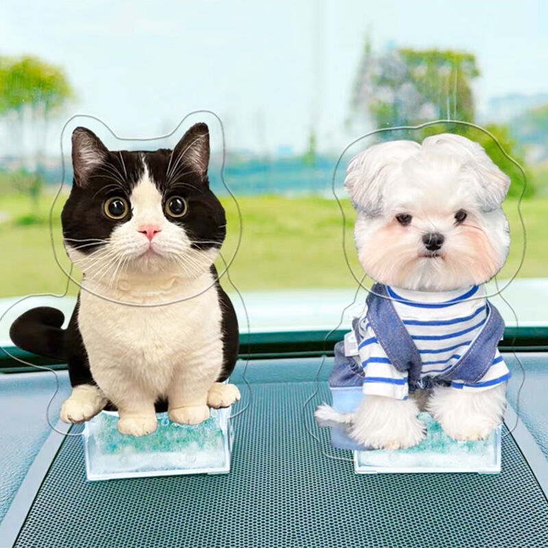 Personalized Bobblehead Acrylic Stand Custom Pet Photo Car Decoration Attractive Gift for Pet Lover