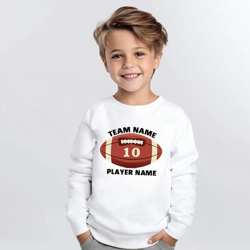 Personalized Kids Sweatshirts With Custom Name And Rugby Graphics For Sports Fanatics