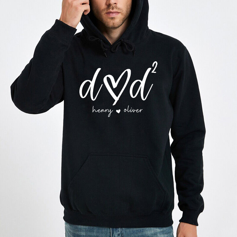 Personalized Hoodie Custom Dad with Number of Children and Names Design Attractive Father's Day Gift