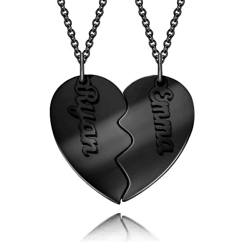 "Not Alone" Broken Heart Necklace for Couples