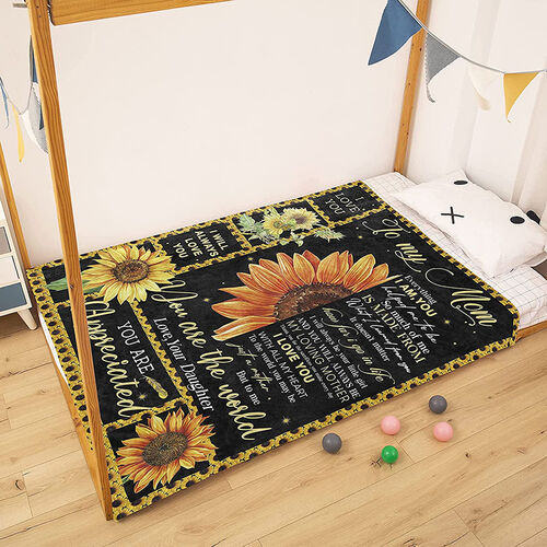 Coperte con Lettere Flanella con Girasole per Mamma