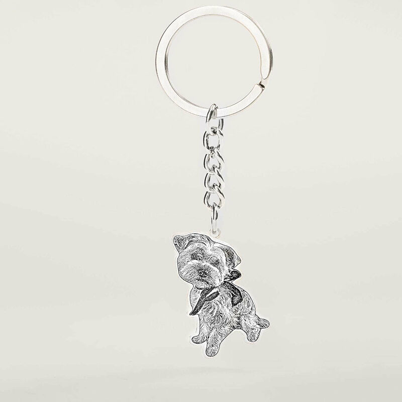 Personalized Picture Keychain Unique Design Style Creative Gift for Pet Lover