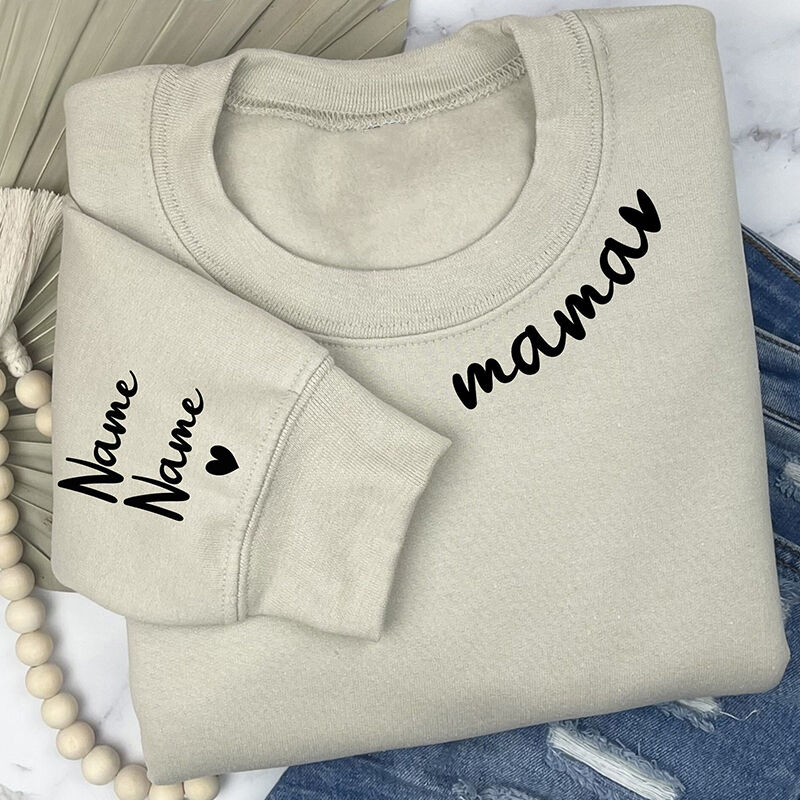 Personalisiertes Sweatshirt Puff Druck Optionaler Spitzname mit benutzerdefinierten Namen Perfektes Geschenk zum Muttertag