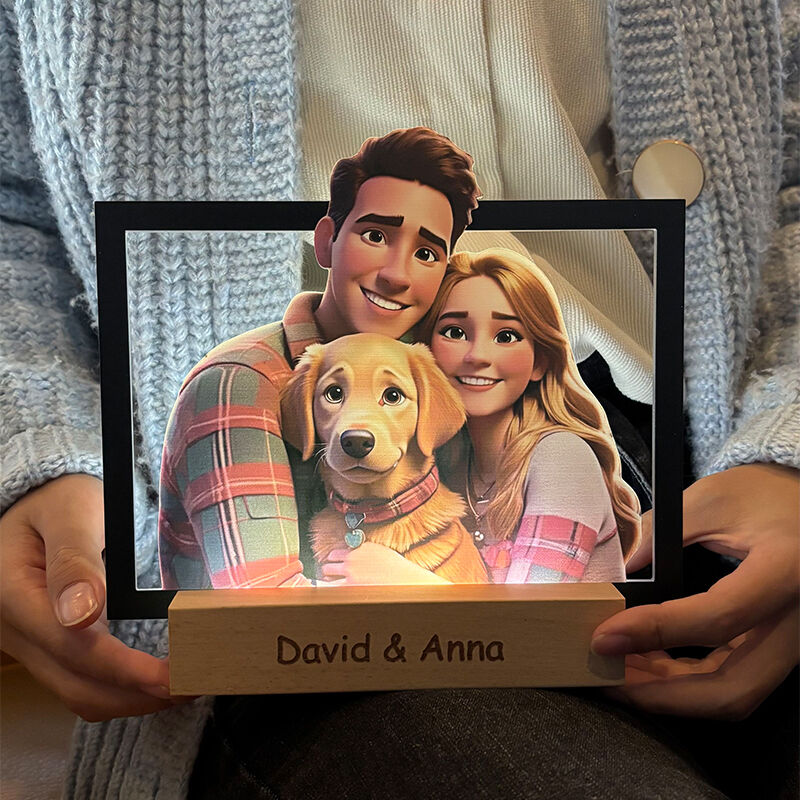 Personalized Cartoon Picture Night Light Cute Gift for Couples