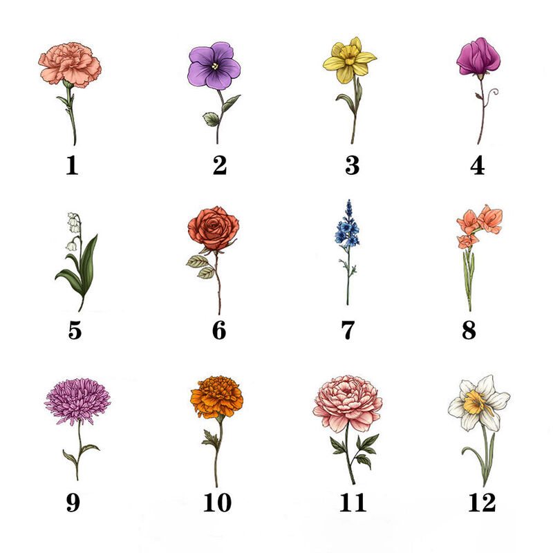 Personlig farget glassvindu hengende solfanger tilpasset bursdagsblomst til bestemor