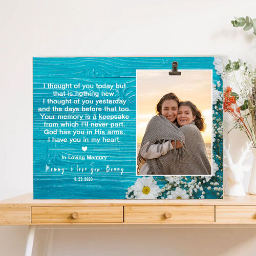 Personalized Picture Frame Sympathy Gift for Grandmother"I Have You in My Heart"