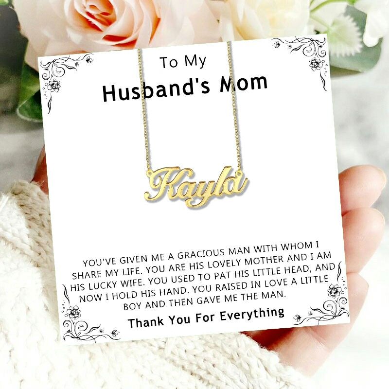 Personalized Name Necklace Gift for Mom "Thank You for Everything"