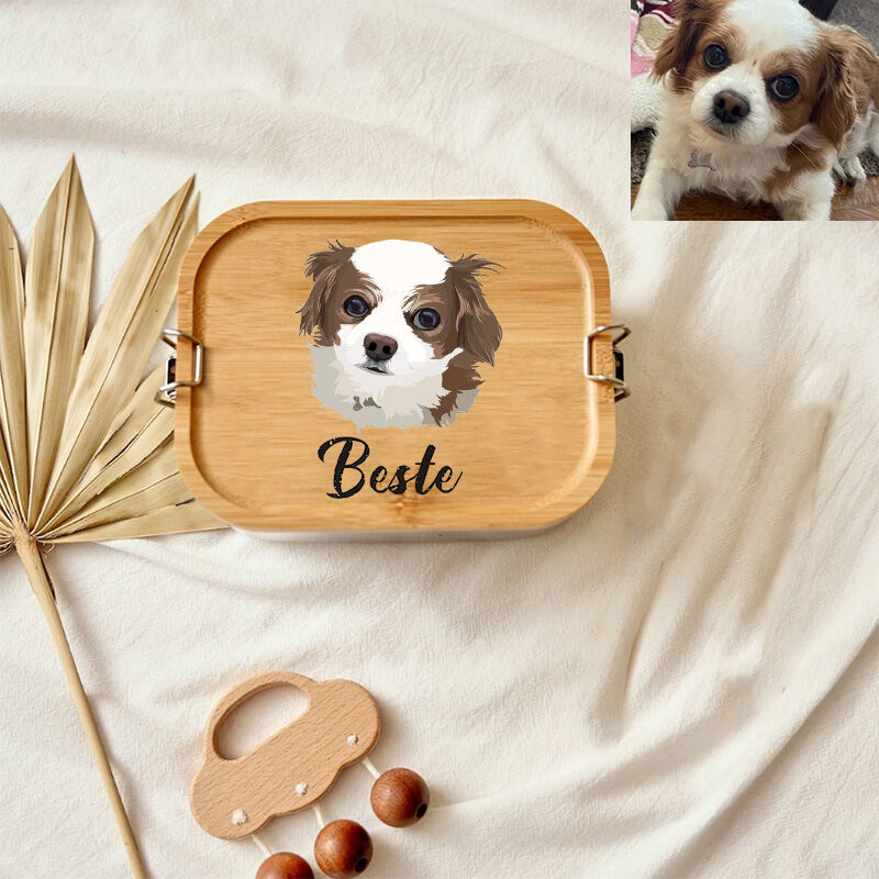 Personalized lunch box with custom photo and name for pet lovers