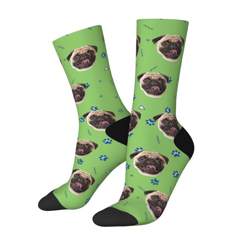Customized Face Socks Pet Paw Print Gifts for Pet Lovers