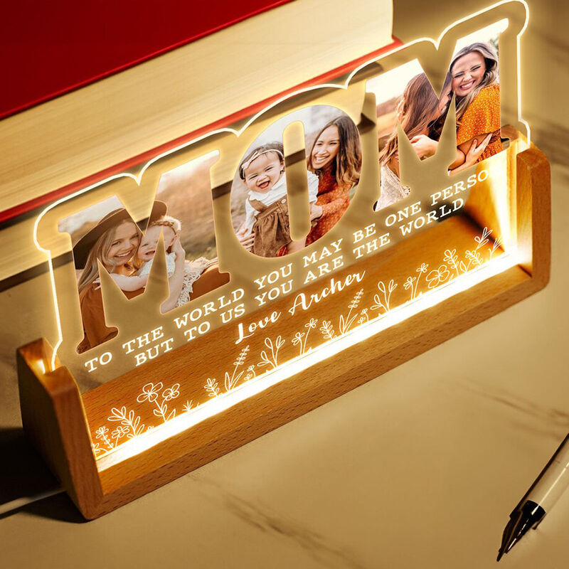 Personalized Picture Night Light Best Present for Dear Mom