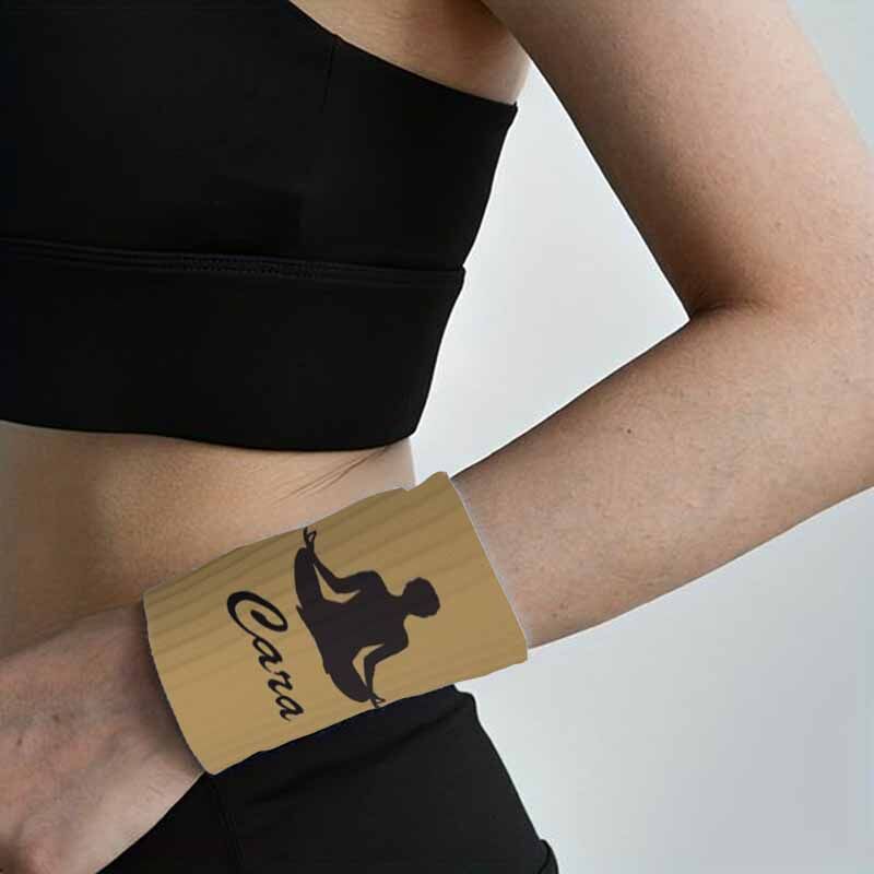 Personalized Sports Wristband Practice Yoga Silhouette Design Great Gift for Sports Lovers