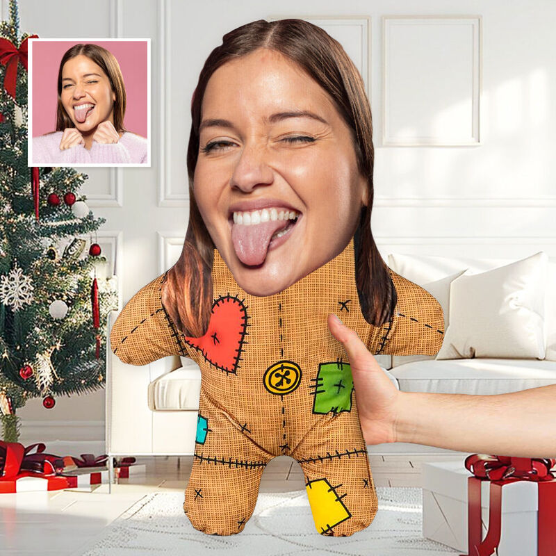 Custom face pillow cookie man christmas gift drawmade