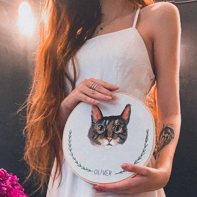 Aro Bordado Personalizado Con Varias Fotos Para Mascotas Bonitas