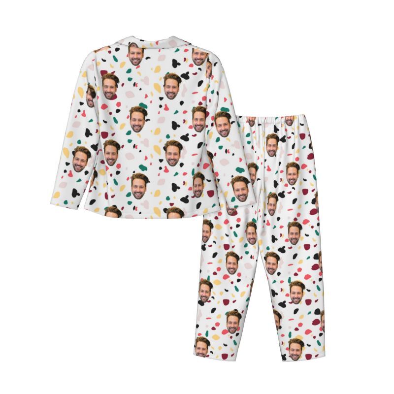 Personalized Pajamas Custom Photo Colorful Fragments Artistic Pattern Design Gift for Family