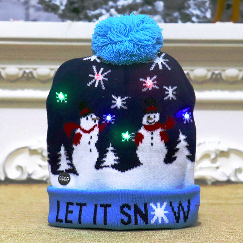 Christmas LED Light Knitted Beanies Funny Attractive Gift for Family