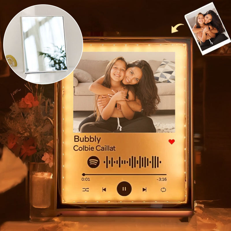 Personalized Picture Mirror Lamp Creative Gift for Your Family