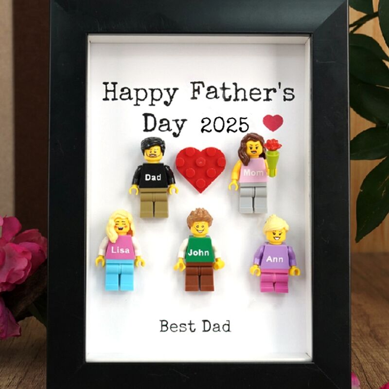 Personalized Minifigure Photo Frame Customized Family Image Mother's Day Gift