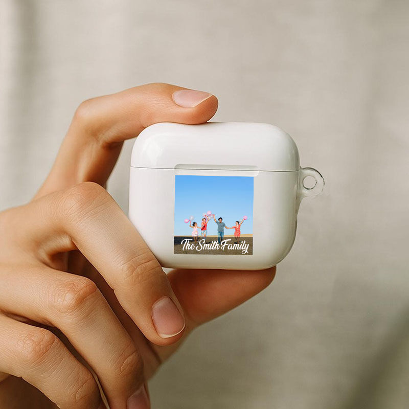 Gepersonaliseerde Airpods-oortelefoonhoes met foto en tekst naar keuze Het beste cadeau voor familie