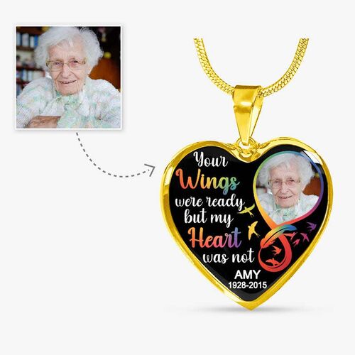 "Your Wings Were Ready" Unique Personalized Memorial Necklace